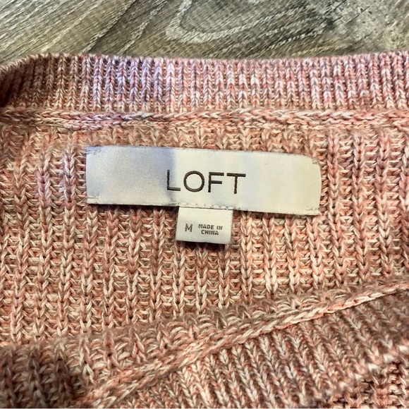 Loft Light Pink Button Sides Pullover Sweater - Picture 5 of 6